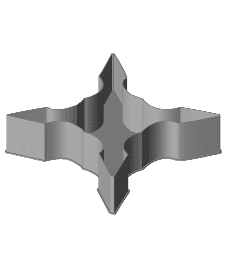 Shuriken 004D, nestable box (v2) 3d model