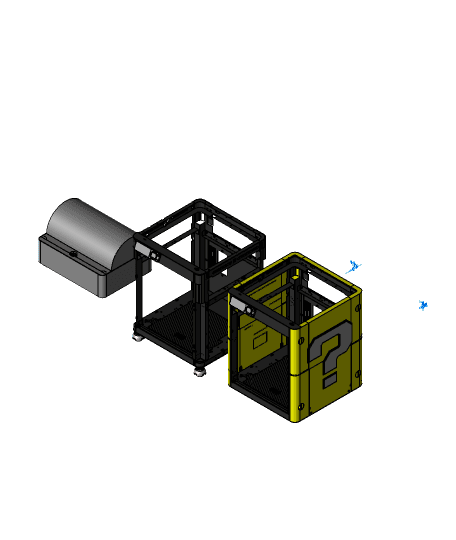 Remix of Bambu Lab P1P Frame (M_theme_cube) #ThangsBambuContest 3d model