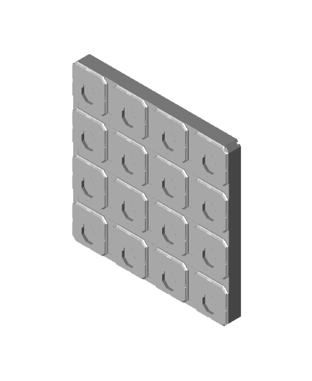 4x4x0.5 - Divided Bin - Multibin Insert 3d model