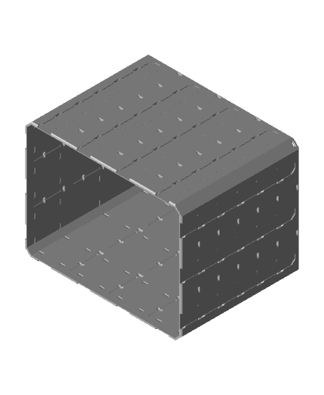 4x3x3 - Topped Multipoint Rail - Pop-In Bin Extension 3d model