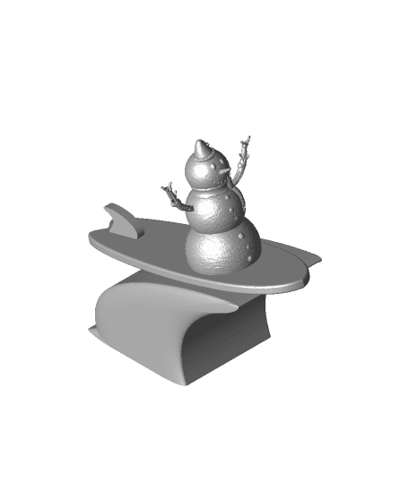 Surfing Snowman Decoration 3d model