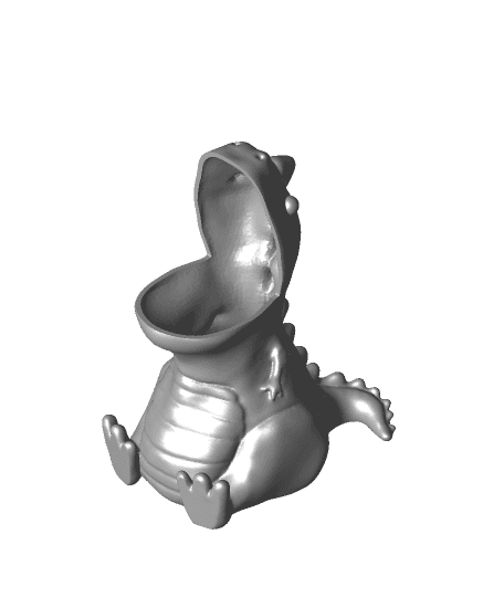 Chubby T-Rex Dinosaur Pencil Holder / Pot / Container 3d model