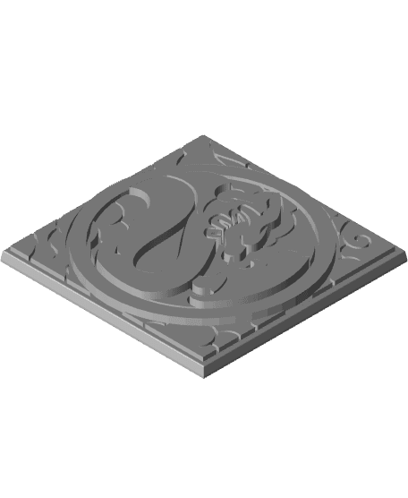 Ryujin Emblem Square Base Pack (4pcs) 3d model
