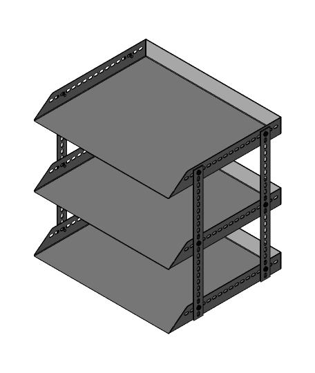 Adjustable Shelf File Stand 3d model