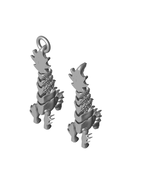 Baby Flexi Hippocampus Sea Horse Keychain 3d model