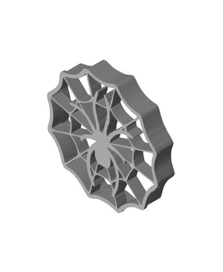 Web With Spider Cookie Cutter, Biscuit Cutter 3d model