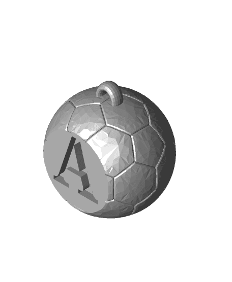 Soccer ball keychain with letters 3d model