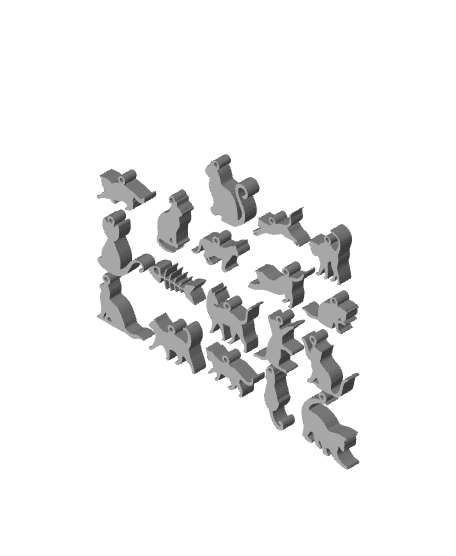 18 different cat charms pack christmas jewelry kitten earrings 3d model