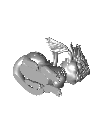 majestic baby dragon - heart design 3d model