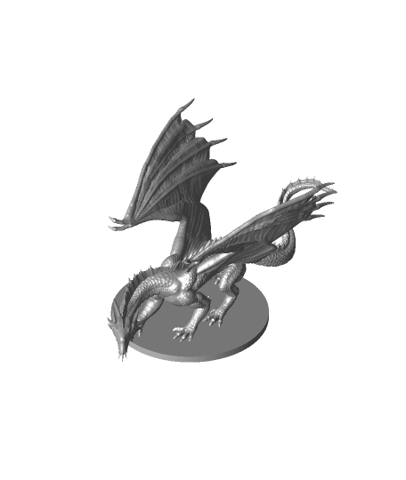 Young Silver Dragon 3d model