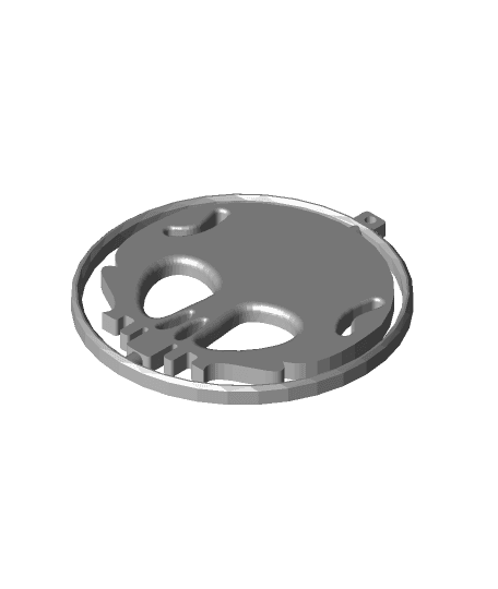Spinning Keyring! - Alien Skull 3d model