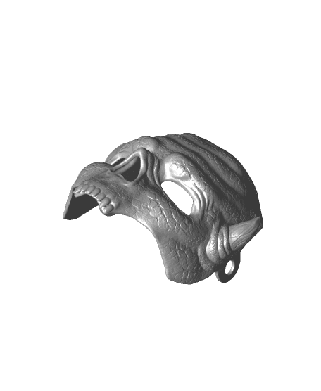 Wearable halloween mask - Lizard - Moving jaw 3d model