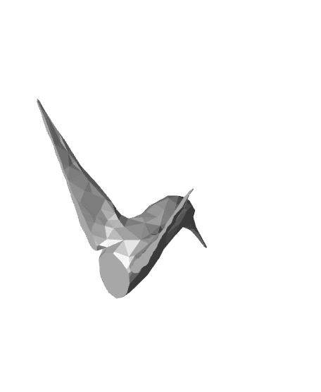 Low Poly Humming Bird Fridge Magnet 3d model