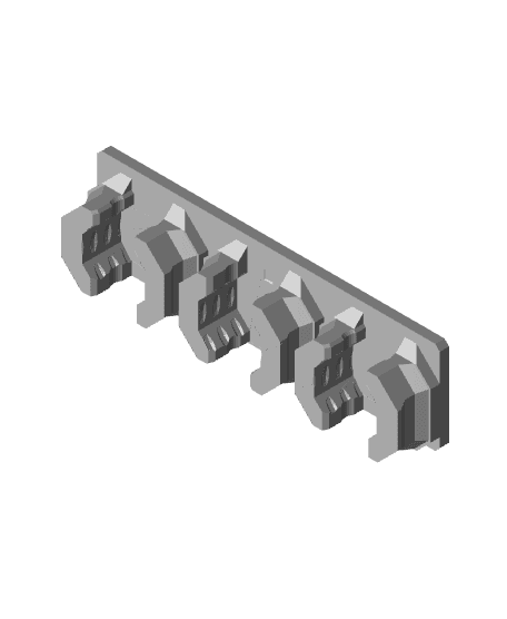 4 mm Offset, Trio Command Strip Mount - DS Part A for Multiboard 3d model
