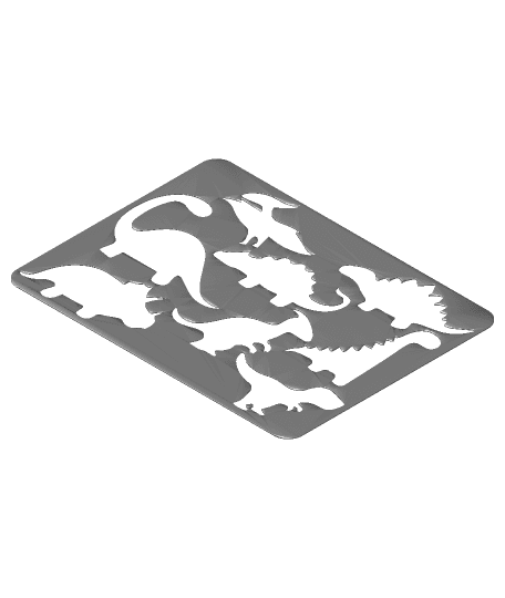 Dino Drawing Template for Kids 3d model