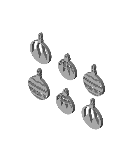 christmas ornament earrings pack christmas ornaments jewelry pack  3d model