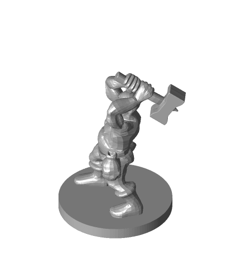 Dwarf Barbarian with Warhammer 3d model