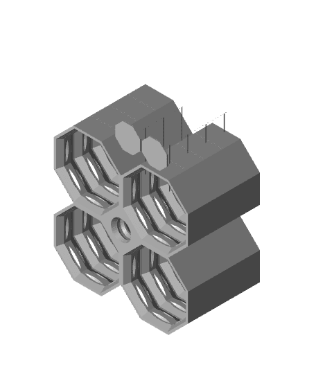 2x2 Multiboard Corner Tile - x4 Multi-Material Stack 3d model