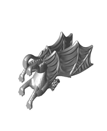 Roaring Dragon Figurine 3d model