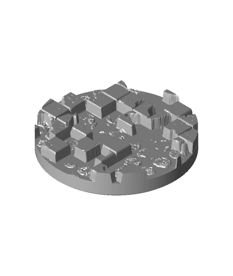25mm Circle and Square Broken Tile Bases 3d model
