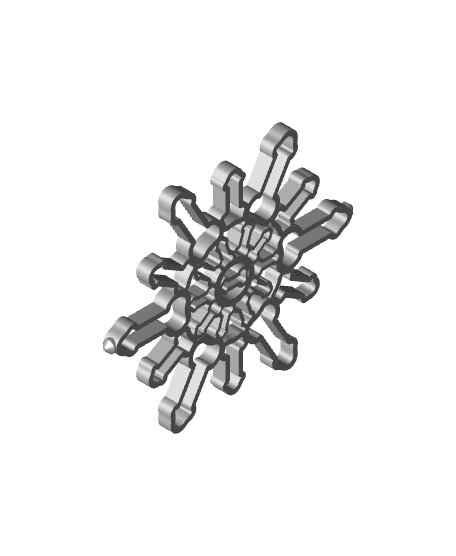 Snowflake, Dong, Ornament, Print in Place, Articulated, SPINNER, Christmas Tree 3d model