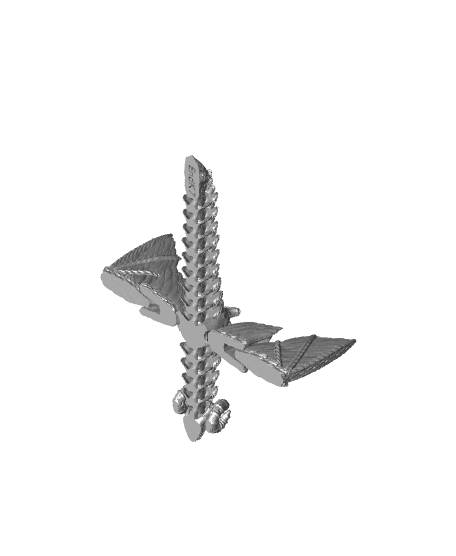 Amphiptere Dragon - winged Serpent - Flexi - Printin Place - No Supports 3d model