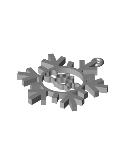 Dog Bone Snowflake Ornament 3d model
