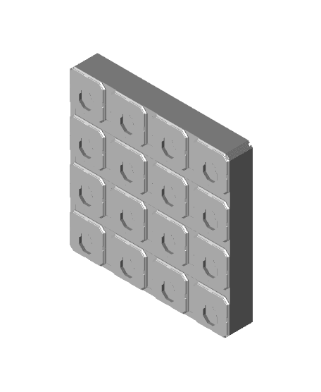 4x4x0.75 - Full Curved - Divided Bin - Multibin Insert 3d model