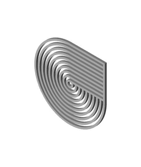 Concentric Circles 4 Retro Coaster 3d model
