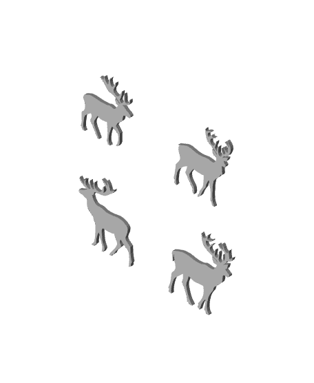reindeer pack wall art christmas charms deer wall decor 3d model