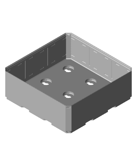 3x3x1, Lock Hole Base, Multigrid Bin 3d model