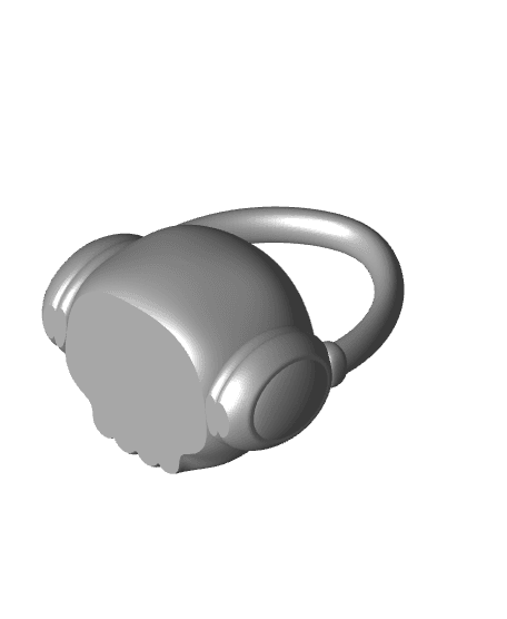 Skull wearing Headset Bin  3d model