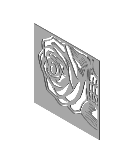 Piece 3 of 4 of HUGE Gothic Skull with Rose Halloween Wall Art 3d model