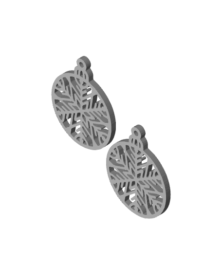 click & print ornament earrings christmas earrings holiday jewelry 3d model
