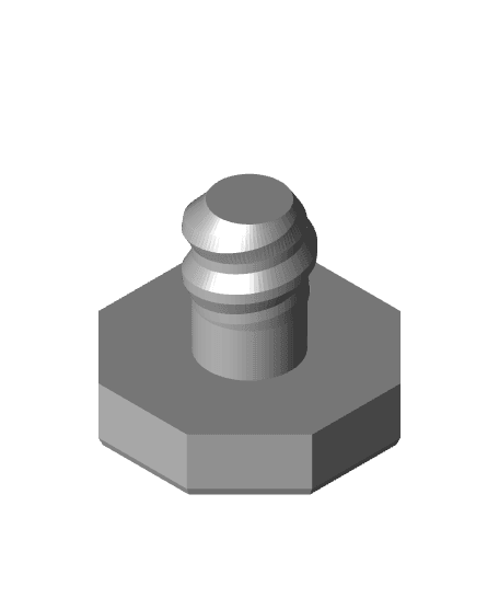 9 mm Small Thread, Flat Head, Shank Bolt 3d model