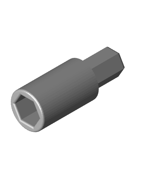 Hex to Hex Adapter 6.35mm (17.1mm extension) 3d model