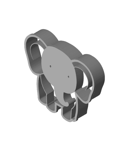 Elephant Cookie Cutter, Biscuit Cutter 3d model