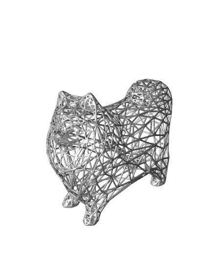 Pomeranian Wire Art Dog 3d model