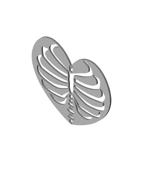 heart rib cage wall art Halloween decor 3d model