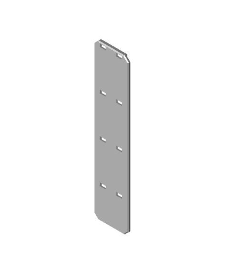 1x4H - Full Holes - Multibin Drawer Faceplate 3d model