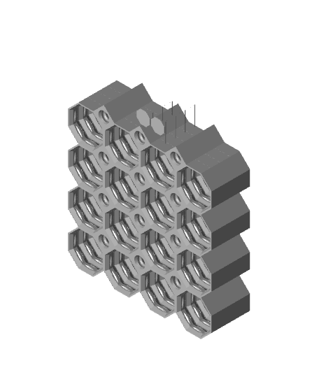 4x4 Multiboard Side Tile - x4 Multi-Material Stack 3d model