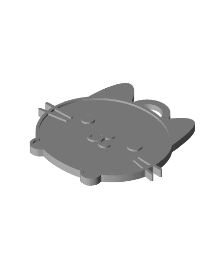 Kawaii Cat Keyring 11 (Single Extruder) 3d model