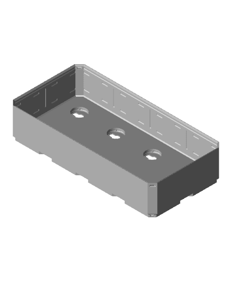 4x2x0·75 - Lock Hole Base - Multigrid Bin 3d model