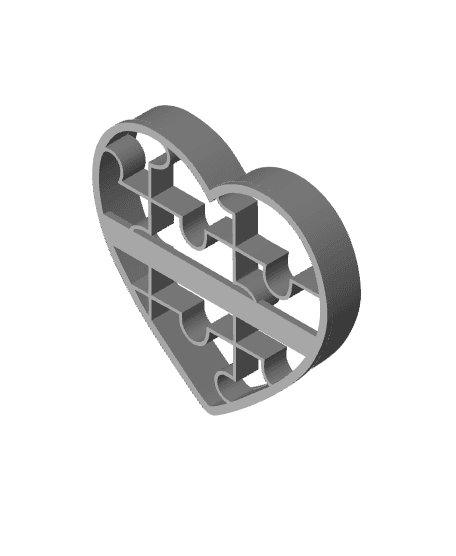 Heart Puzzle Cookie Cutter, Biscuit Cutter 3d model