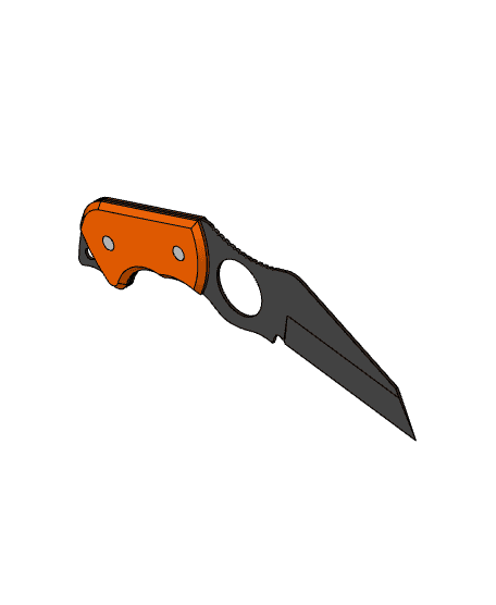 DIY Spyderco knife with fixed blade 3d model