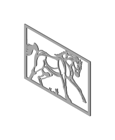 mustang wall art horse wall decor animal decoration 3d model