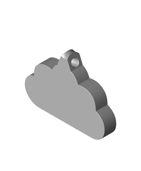 Cute Cloud Keychain 3d model