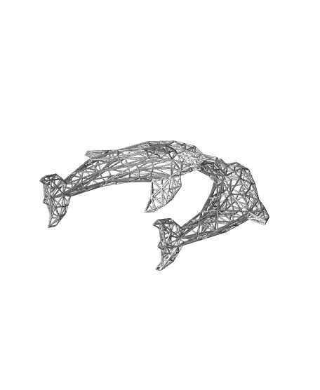 KISSING DOLPHINS WIRE GRID SCULPTURE 🌊 3d model