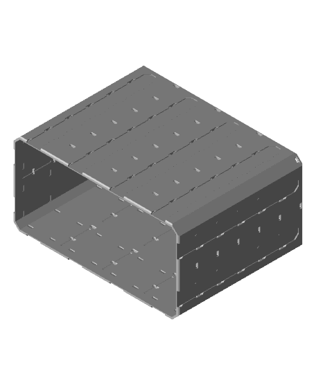 4x2x3 - Topped Multipoint Rail - Pop-In Bin Extension 3d model