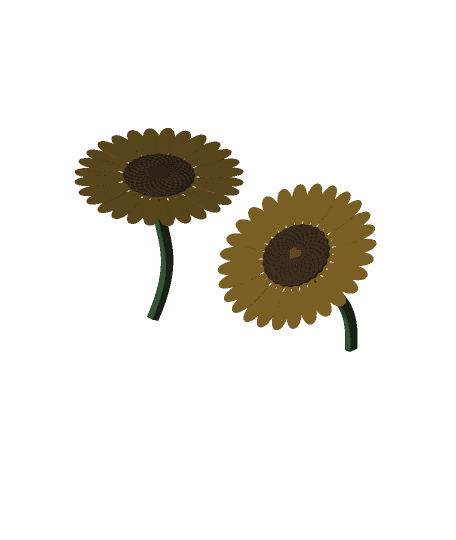 Sunflower (Print Flat) 3d model